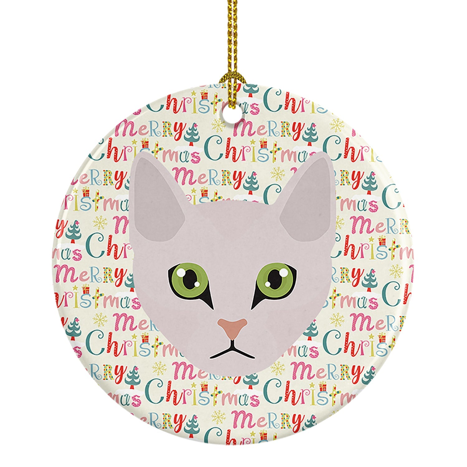 Burmilla Cat Christmas Ceramic Ornament