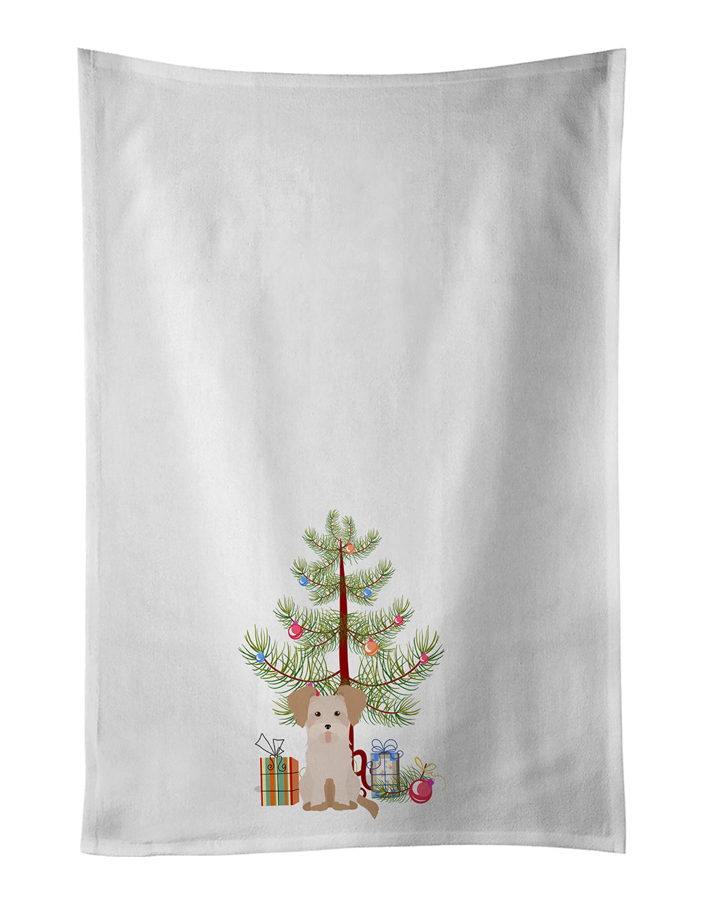 Morkie #3 Christmas Tree Kitchen Towel Set of 2