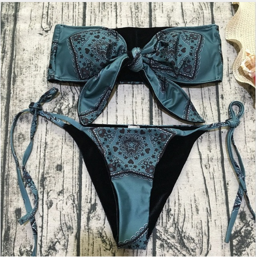 Bikini Swimsuit with Strapless Design