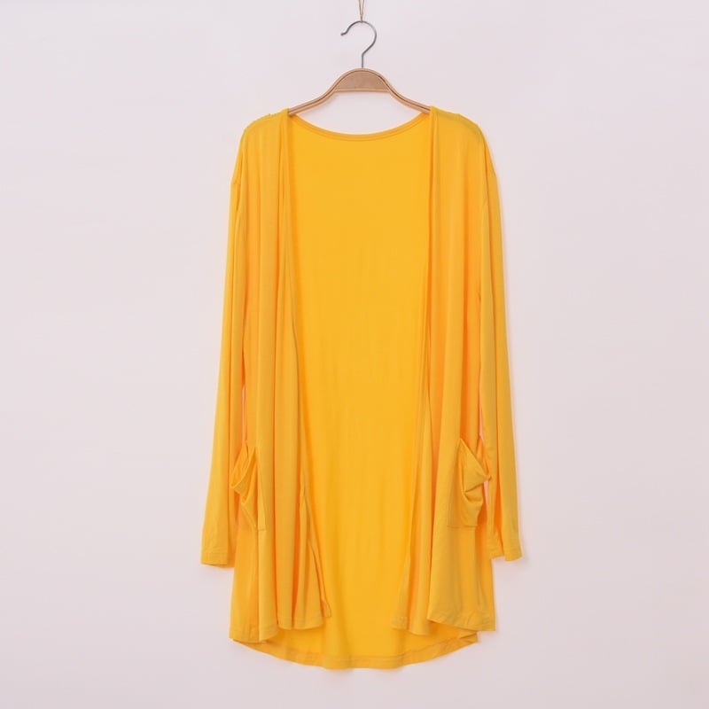 Korean Candy Modal Cardigan - Loose Mid-Length Design