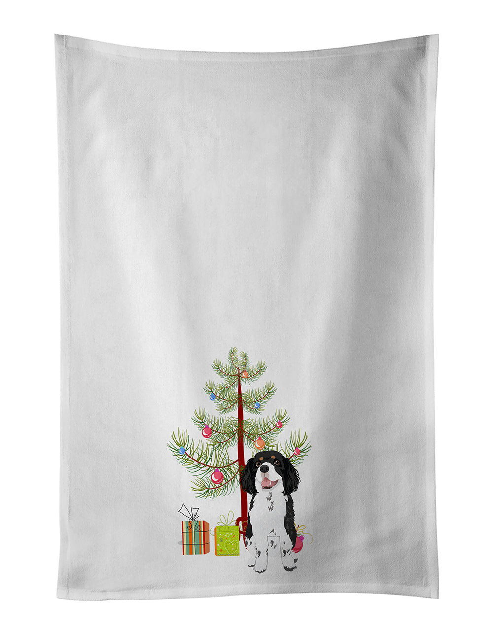 Cavalier King Charles Spaniel Tricolor #2 Christmas Kitchen Towel Set of 2
