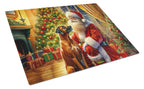 Rhodesian Ridgeback and Santa Claus Glass Cutting Board