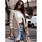 Fashionable Suit Collar Leather Jacket