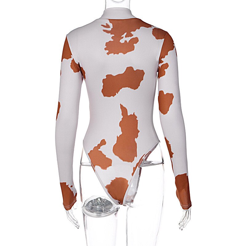 2020 Autumn Women's Milk Print Long Sleeve Bodysuit