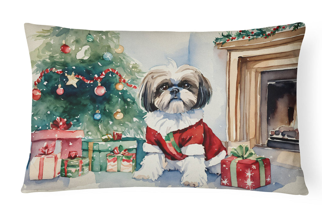 Shih Tzu Cozy Christmas Throw Pillow