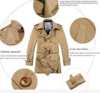 Classic Retro Men's Double-Breasted Windbreaker Jacket