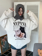 Kawaii Cat Graphic Pullover - Vintage Streetwear Top | Streetwear