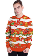 3D Digital Printed Women's Christmas Pullover Sweatshirt | Streetwear