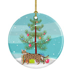 Serengeti Cat Christmas Ceramic Ornament