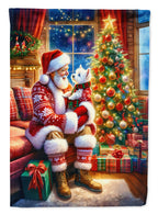Westie and Santa Claus House Flag
