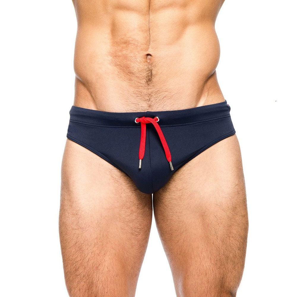 Men's White Swim Briefs with Push-Up Pad