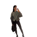 Round Neck Single Breasted Coat