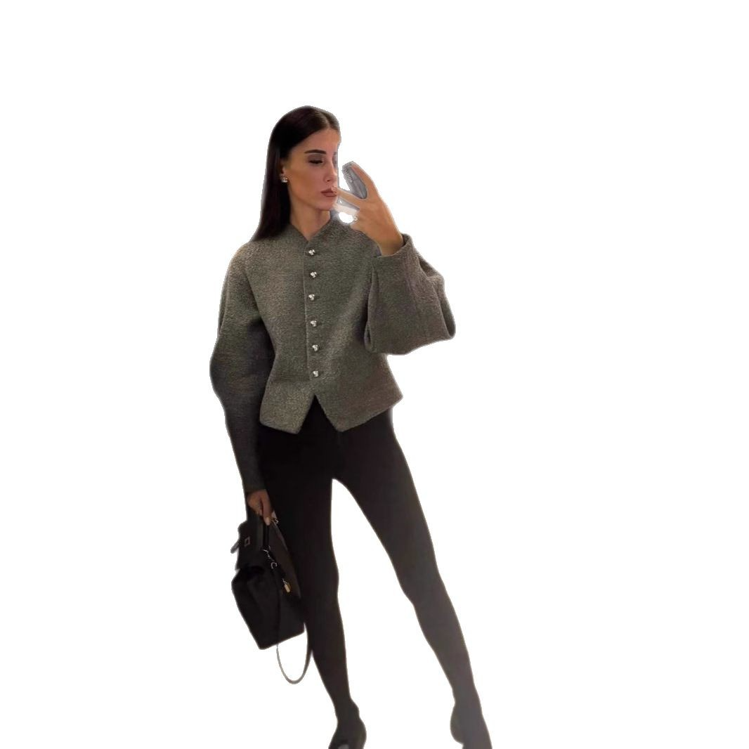 Round Neck Single Breasted Coat