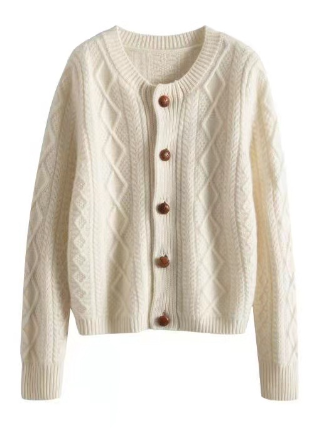 Thick 100% Pure Wool Women's Cardigan Sweater