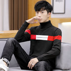 Men's Long Sleeve Turtleneck Pullover with M Letter | Streetwear