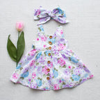 Summer Floral Sleeveless Dress Set for Girls (2018)