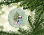 Australian Shepherd Christmas Presents and Tree Ceramic Ornament