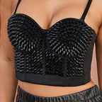 Gothic Cone Detail Sexy Corset Top for Women