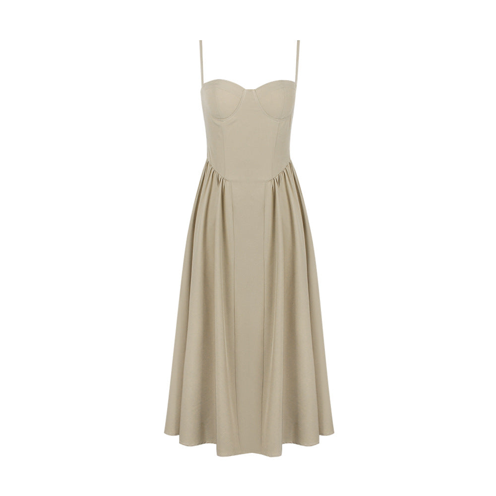 Sexy V-Neck Spaghetti Strap Midi Dress for Women