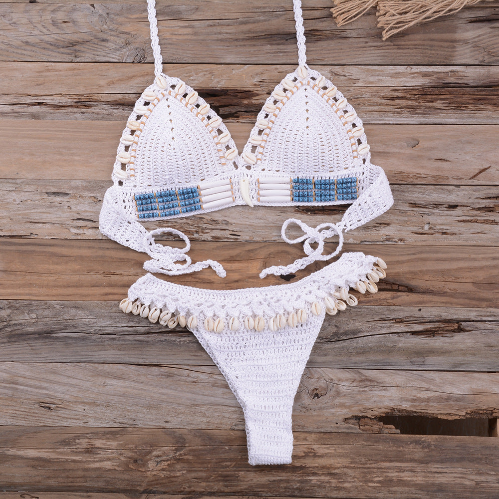 Handmade Shell Weave Sexy Beach Bikini Set for Women
