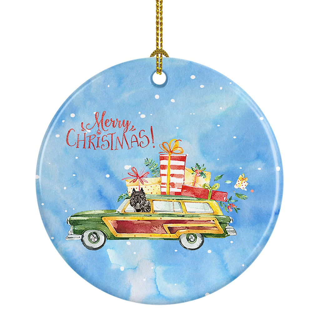 Merry Christmas Bouvier des Flandres Ceramic Ornament