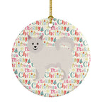 Italian Spitz Merry Christmas Ceramic Ornament