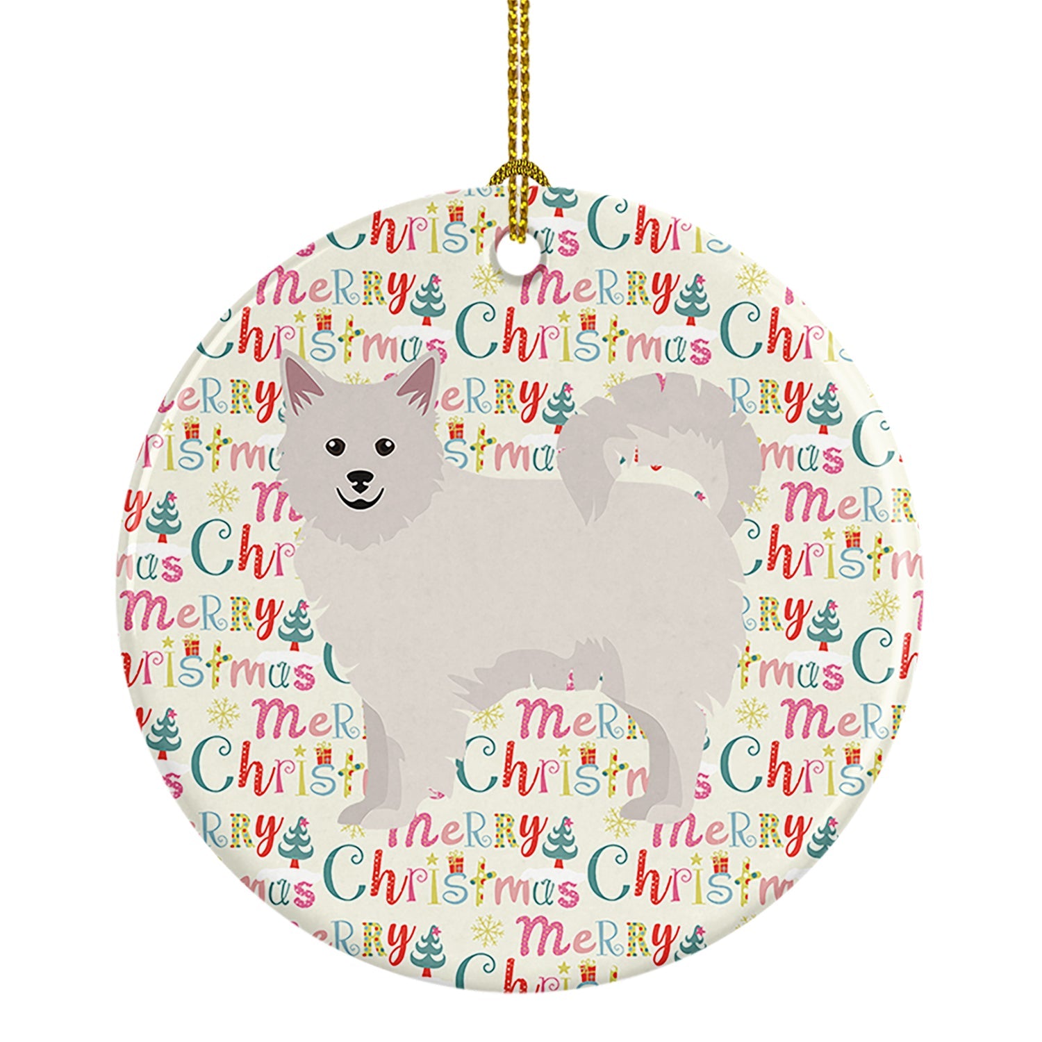 Italian Spitz Merry Christmas Ceramic Ornament