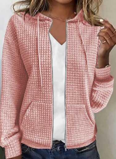 Women's Long Sleeve Zipper Hooded Cardigan Sweater