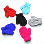 Children's Knitted Winter Gloves with Bag