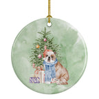Bulldog, English Bulldog #2 Christmas Presents and Tree Ceramic Ornament