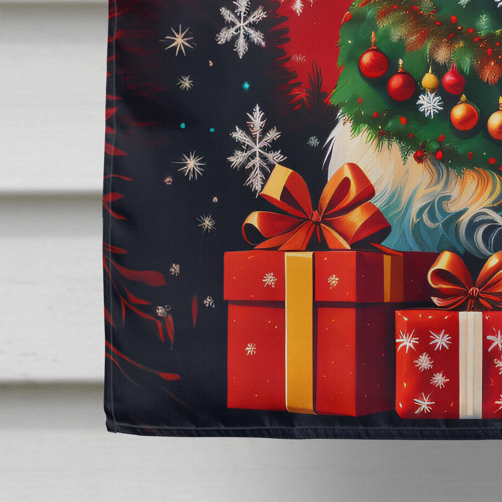 Brittany Spaniel Holiday Christmas House Flag