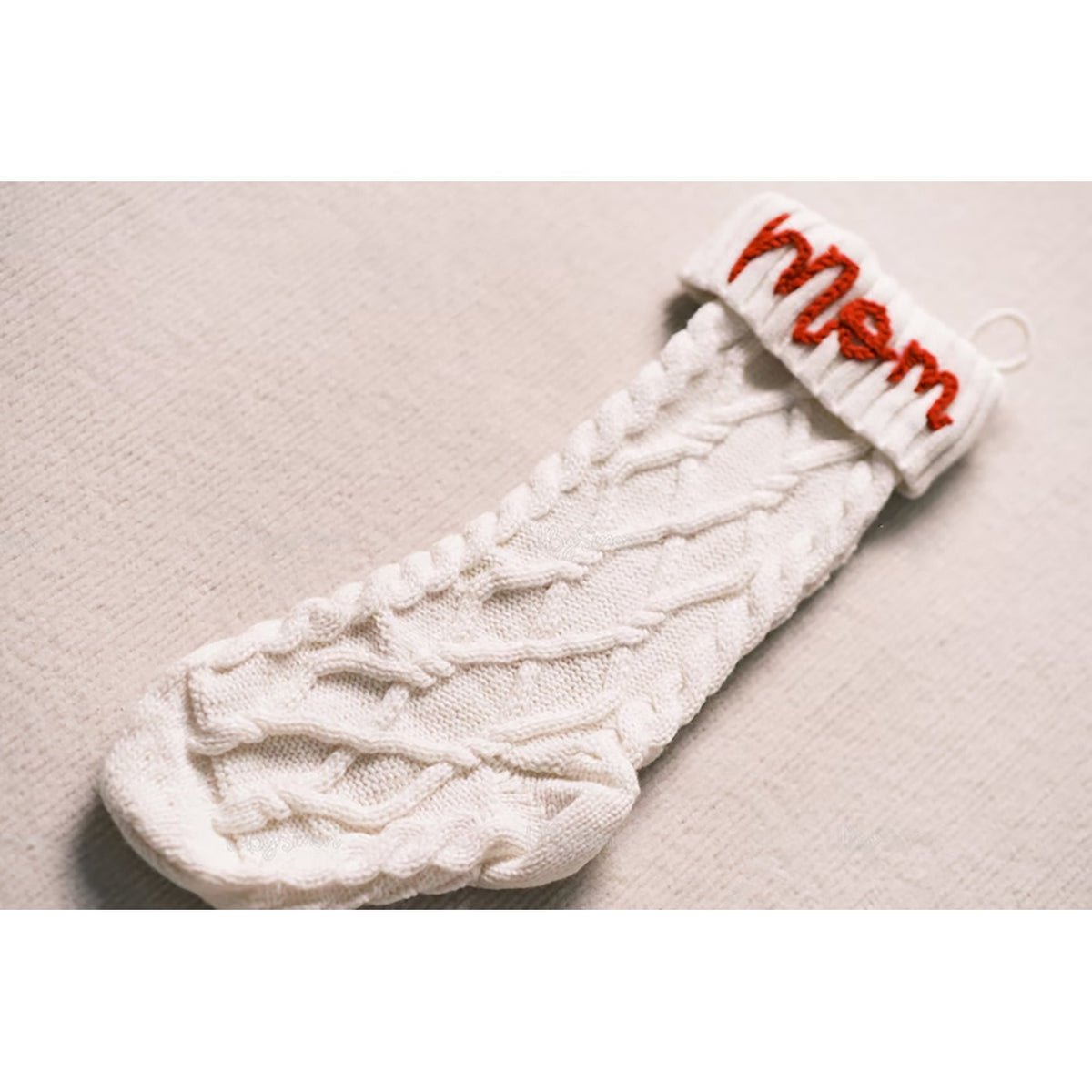 Embroidered Christmas Knit Socks