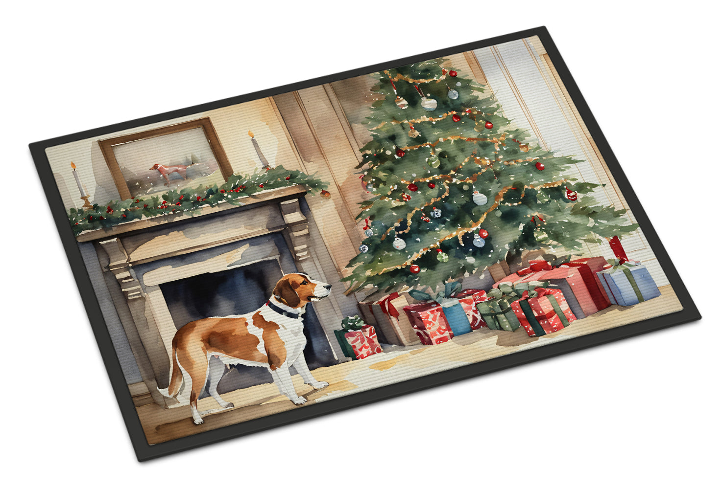 English Foxhound Cozy Christmas Doormat
