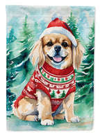Tibetan Spaniel Christmas House Flag