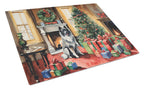 Keeshond Cozy Christmas Glass Cutting Board