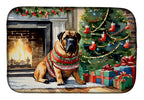 Bullmastiff Cozy Christmas Dish Drying Mat