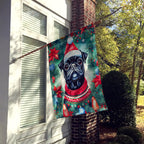 Pug Christmas House Flag