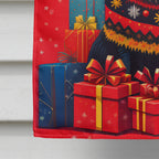 German Spitz Holiday Christmas House Flag