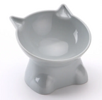 Elevated Cat Bowl with Cute Ears, Tilted Raised Pet Feeding Dish for Cats and Small Dogs, Anti-Vomit Whisker Friendly