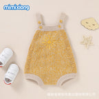 Autumn New Baby Sunflower Embroidery Romper Bodysuit