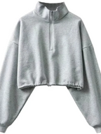 Women's Casual Autumn Winter Short Hoodie with Zipper | Streetwear