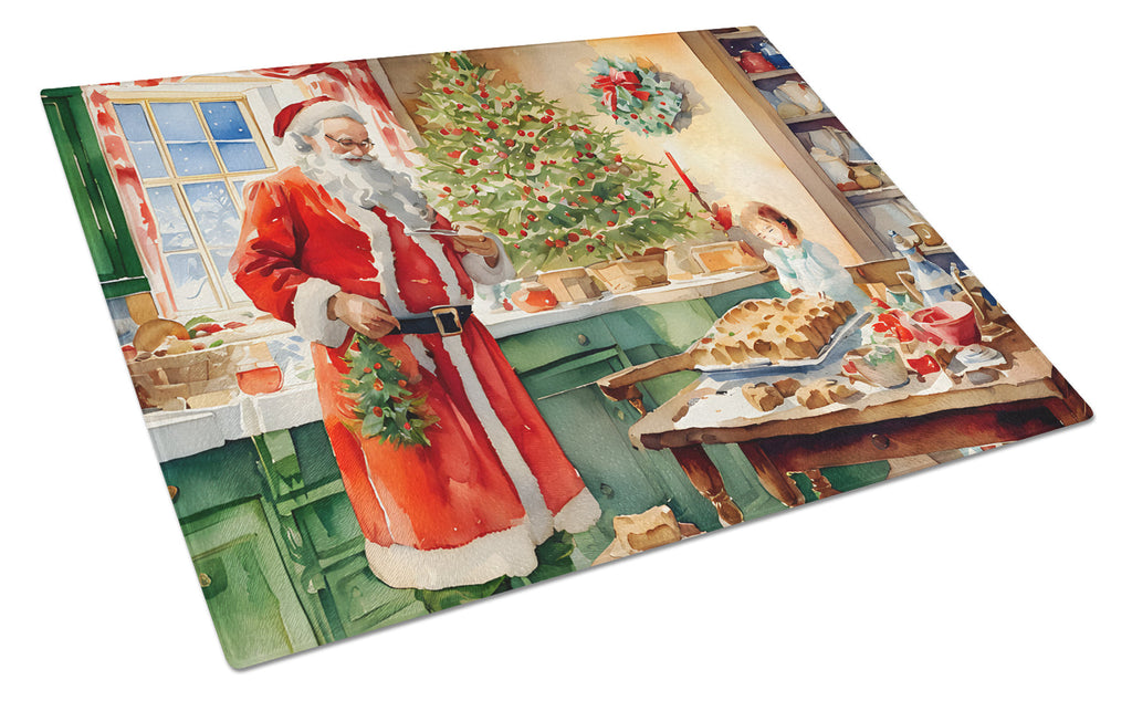 Cookies with Santa Claus Papa Noel Glass Cutting Board