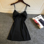 Lace-Trim Satin Chemise Nightgown