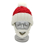 Christmas Red and White Woolen Cap | Embroidered Cap