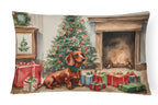 Dachshund Christmas Throw Pillow