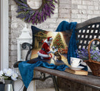 Bull Terrier and Santa Claus Throw Pillow