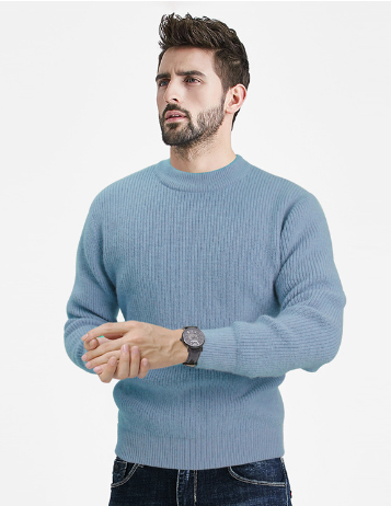 Men's Casual Waffle Knit Round Neck Pullover | Streetwear