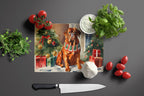 Dogue de Bordeaux Cozy Christmas Glass Cutting Board