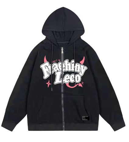 Fraehiny Printed Hooded Cardigan Sweater Coat