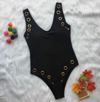 Solid Color One-Piece Swimsuit & Sexy Bikini Set